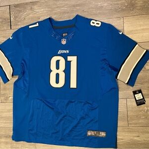 Nike Lions On Field Limited Edition Football Jersey #81 Johnson NWT